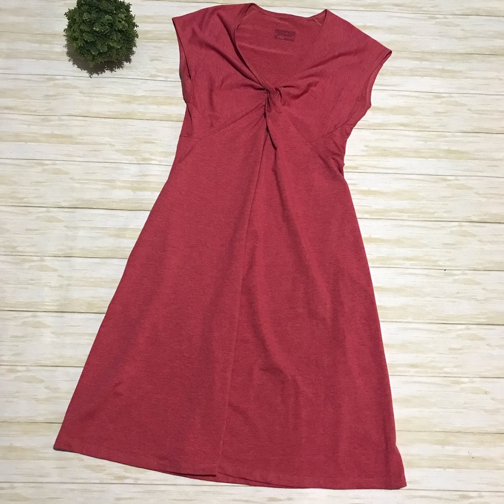 Patagonia Bandah Twist Knot Midi Dress Red Pink Women’s Size Medium